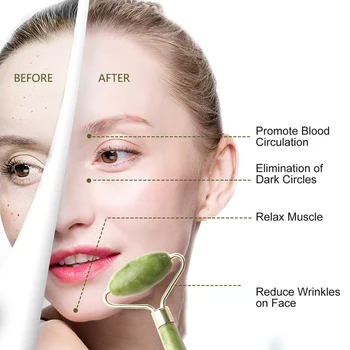 Masaža Obraza Roller Guasha Odbor Dvojne Glave Jade Stone Face Lift Kože Telesa Sprostitev Hujšanje Lepoto Vratu Tanke Dvigalo Za Nego Kože