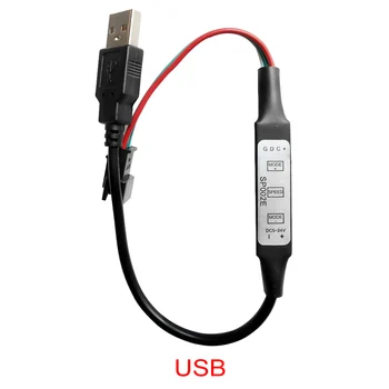 Mini 3-Tipka LED Krmilnik USB za Slikovnih pik, LED Trakovi Luči WS2812B WS2811 SP002E Luči LED Trakovi Power Bank TV 5-24V Simfoničnega