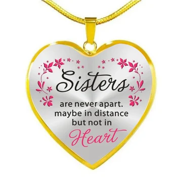Moji Sestri, Ljubezen Srce Obesek Ogrlice Družino Darila za Sestre Najboljše Darilo za Rojstni dan