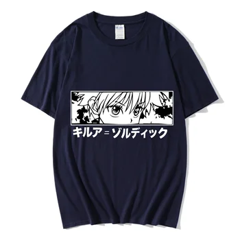 Moški Ženske T-shirt Vrhovi Kawaii Hunter X Hunter Tshirt Killua Zoldyck T-shirt Posadke Vratu Opremljena Mehko Anime Manga Tee Shirt Oblačila