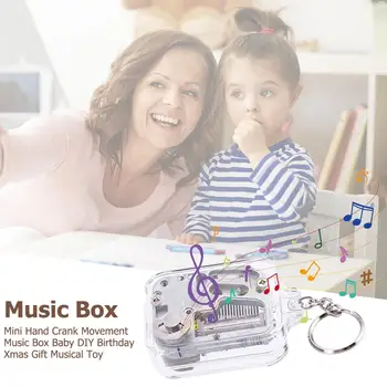 Otroci DIY Music Box Gibanje Keychain Priročno Ročice Glasbeni Rojstni dan, Darila, Igrače,