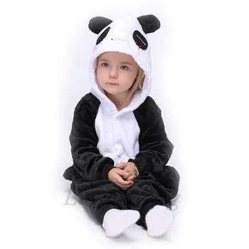Pozimi Panda Onesie Ženske Odrasle Živali Pižamo Kigurumi Šiv Sleepwear Flanela Pižame Otroci Kopalke Fant Dekle Odejo Pragovi