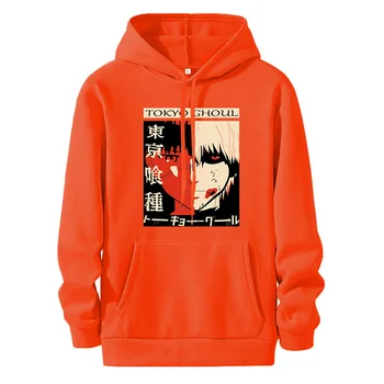 Tokio Ghoul Japonski Anime Hoodie Kaneki Ken Oči Strip Tisk Svoboden Cool Majica Ulične Harajuku Oversize ženski pulover s kapuco