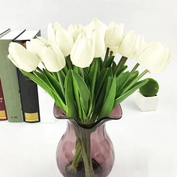 Tulipanov Šopek rož Sorodnik Prijatelj Zveze Blagoslov Tulip 10 kosov Belih, Roza Cvet Veje Poročno Darilo Vaza Ornament