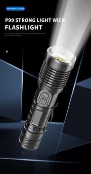 Ultra Svetla 80000LM LED XHP99 Svetilka USB Polnilna LED Svetilko XHP50 Kamp Lanterna Lučka Uporabite 18650 26650 Z Imetnik Pero