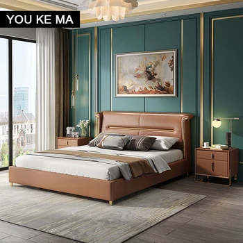Villa italijanski slog svetlobno razkošje post-moderne preprost master bedroom1.8Rice dvojno slaven Ameriški princesa odraslih zakonske postelje