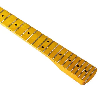 Visok sijaj rumena 6 string električna kitara vratu 22 prečke polno Kanada javor veliko glavo ST vratu kitare