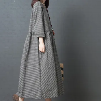 Ženske Dolga Obleka Big Kodo Dekle Japonski Slog Perilo Dolg Rokav Pocket Oblačenja Zapeto Naguban Priložnostne Vsak Dan Maxi Dolgo Obleko