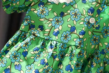 1-6 Let Deklice Baby River Obleko za Otroke Poletni Obleki Nova Dekleta Cvetlični Bombaž Obleko Otrok Kratek Rokav Obleke