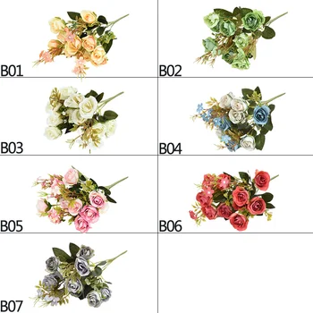 10 Glav Rose Cvet Šopek Svile Plastičnih Umetno Cvetje, Šopke Za Poročno Dekoracijo DIY Venec Stranka Namizni Dekor Cvetlični