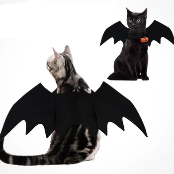 2020 Nova Halloween Ljubljenčka, Psa, Kostumi, Oblačila Črne Bat Wings Pet Darilo Obleka Vampir Black Srčkan Fancy Halloween Kostume Za Hišne Živali