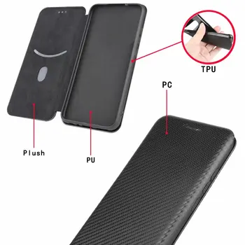 2021 Ogljikovih Vlaken Za Motorola G100 G50 Primeru Magnetna Knjiga Stojalo Flip Kartic Zaščitna Denarnice PU Usnje Moto G10 G20 G30 Pokrov