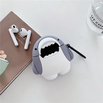 3D shark vzorec Silikon Zaščita za slušalke Primerih Za Huawei Freebuds 4i Primeru Srčkan Risanka Brezžične Bluetooth Slušalke Pokrov
