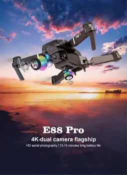 E88 Pro RC Mini Brnenje 4K 1080P 720P Dual Camera WIFI FPV Zračne Fotografije Helikopter Zložljive Quadcopter Dron Igrače Quadcopter