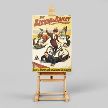Letnik Nemško Barnum & Bailey Circus Plakat, Vaudeville Kažejo, Platno, Slikarsko, Nostalgičen Slog Cirkus Troup Spominek Doma Dekor