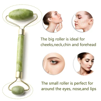 Masaža Obraza Roller Guasha Odbor Dvojne Glave Jade Stone Face Lift Kože Telesa Sprostitev Hujšanje Lepoto Vratu Tanke Dvigalo Za Nego Kože