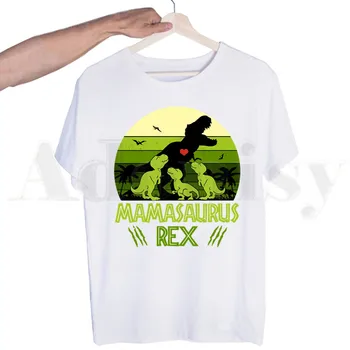 Materinski Dan Darilo Mamasaurus Rex Mama Dinozaver T-shirt za Moške Kratkimi Rokavi Moški Vrhovi Majica s kratkimi rokavi za Moška Bela Majica s kratkimi rokavi Ženske Tees