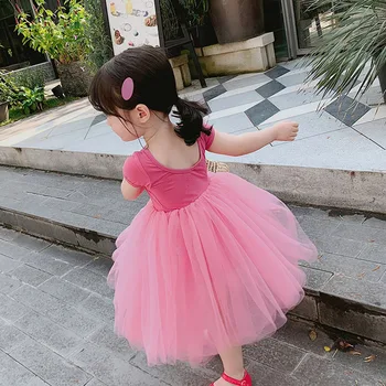 Melario Baby Dekleta Princesa Obleke Poletje Otroci Dekle Mozaik Voile Vestidos Otrok Stranka Sladko Kostume 3-7Y
