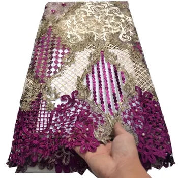 Najbolj Priljubljena Guipure Čipko Mehko Vezenje Afriške Kabel Čipke Tkanine Elegantno Nigerijski Švicarski Oblačila, Oblačila Večerno Obleko mv382