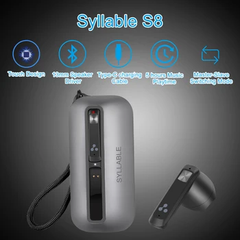 Najnovejši ZLOG S8 TWS Dotik Slušalke Slušalke 13mm Zvočnik Voznik Master-Slave Preklapljanje Načina 5 ur Brezžične S8 Slušalke