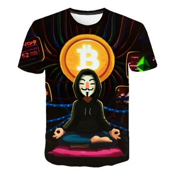 Poletje Bitcoin Revolucije Majica Moški Ženske Cryptocurrency Majica Cryptocurrency Kovanec Kul Priložnostne Ponos 3D Modna Unisex 2021