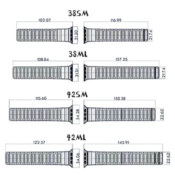 Primeren za Apple trak 40 mm 44 Iwatch serije 4 / 5 / 6 / SE dvojno tesnilo silicij magnetna zapestnica Apple trak 42mm 38m