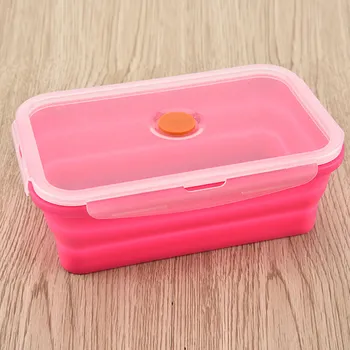Silikonski Bento Box Zložljiv Kosilo Skledo Hrane, Škatle za Shranjevanje Posode Posode HFD889