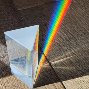 Trikotni Optično Steklo, 6 Inch Fizika Poučevanja, ki Odraža Natančno Optično Steklo, Prizma Orodja Igrače za Spektra Svetlobe Učenje