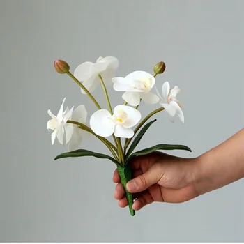 Umetno Cvetje, Visoke kakovosti, Eno 28 cm 6 listov Metulj Orhideja, Doma Dekoracijo, Lončnice Okraski, Hotel Okno Izdelkov,