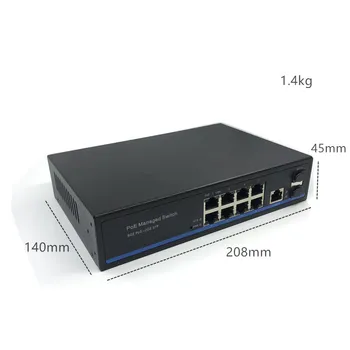 Upravljanje 8 Port 10/100/1000Mbps PoE Stikalo Ethernet Managed Gigabit Stikalo S 2 SFP Sloti IGMP VLAN Upravljanje PoE Stikalo