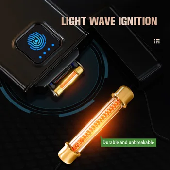 Ustvarjalne Svetlobni Val Vžiga USB Električni Vžigalnik Windproof Zamenljive Volfram Cev s plazemskim Lažji Luksuzno Novost Moških Darilo