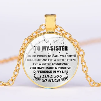 Vzpodbudne Besede, Da Moja Sestra je Ogrlica, ki sem Ljubezen, ki Vas je Tako Veliko Ustvarjalnih Preprosto Pismo Natisnjeno Obeski za Ženske Prijateljstva