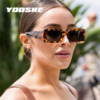 YOOSKE Letnik Pravokotnik sončna Očala Ženske Luksuzne blagovne Znamke Oblikovalec Kvadrat Sonce Glasse Moških INS Priljubljen Slog na Prostem UV400 Očala