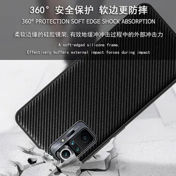 Za Xiaomi Redmi Opomba 10 Pro Max Primeru Razkošje Mehke Ogljikovih Vlaken ;Usnjeni zaščitni Hrbtni Pokrovček Primeru Za Redmi Opomba 10 10Pro 10S