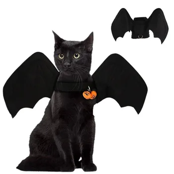 2020 Nova Halloween Ljubljenčka, Psa, Kostumi, Oblačila Črne Bat Wings Pet Darilo Obleka Vampir Black Srčkan Fancy Halloween Kostume Za Hišne Živali