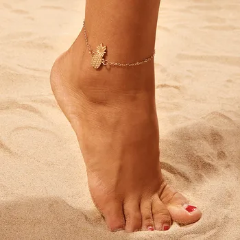 2020 novi trendy modni Verigi Ananas Anklet Nakit Plaži Oddelek Verižice Kroglice Boho Stopala Gothic zapestnica počitnice na plaži