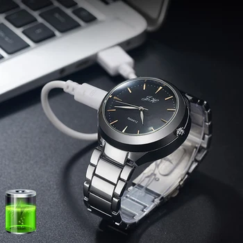 2020 Vroče Prodaje Mens Ure Moda Brezplamensko USB Polnjenje Lažji Ure Moških Luxury Gold Šef Quartz Ure Ročne ure