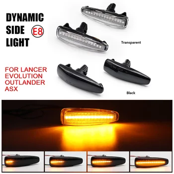 2Pcs/Veliko LED Dinamični Blinker Vključite Opozorilne Luči Strani Marker Amber Kazalnik Avto Lučka Za Mitsubishi Lancer 2008-2017