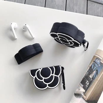 3D Classic Luksuzni Camellia Cvet Žensk Shockproof Slušalke Primerih Za Apple Airpods 1 2 Silikona Slušalke zaščitni Pokrov