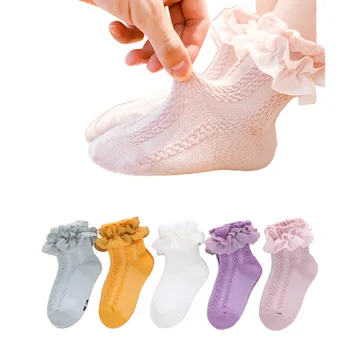 4pairs/ veliko Dekleta Čipke Nogavice Baby Toddler korejski Slog Ples Nogavica Otrok je Pomlad Socken Dojenčka Princesa Oblačila Bombaž