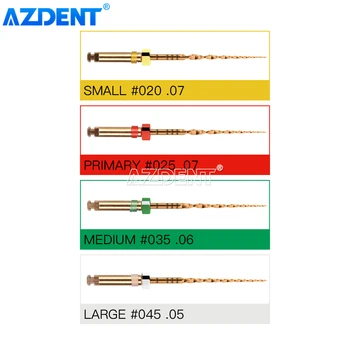 5 Škatle AZDENT Zobni Batni Endodontic Root Canal Niti Datoteke 25 mm Motor Uporabo Golden 4pcs/Box