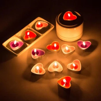 50Pcs Valentinovo Srce Ljubezni Oblikovan Čaj Svetlobe Sveč, Brezdimni Sveč, Romantični Predlog Spovedi Uslug Dekorativni