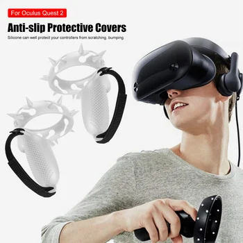 Dotik Krmilnik Ročaj Kritje Za Oculus Quest 2 Anti-Vrgel Ročaj Zaščitni Rokav Z Nastavljivo Členek Trak
