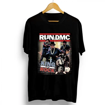 Hip Hop Street Človek Black T-shirt RUN DMC Kritje Velikost Plakata S-3XL Nove Bombaž Vrhovi Kakovosti Tees Kratkimi Rokavi Moški Formalno T