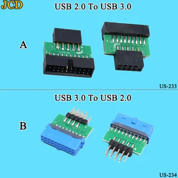 JCD USB3.0 19 20 PIN pin ženski USB2.0 9 pin moški vmesnik USB 3.0 19/20Pin USB 2.0 9PIN pretvornik napajalnik Ohišje Spredaj