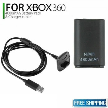 Najnovejši 4800mAh Dvojno Polnilna Baterija + USB Kabel Polnilnika Paket Za XBOX 360 Brezžični Krmilnik Baterija za Xbox360 Gamepad