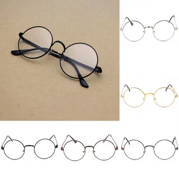 Nieuwe Človek Vrouw Retro Versieren Grote Ronde Glazen Transparante Metalen Lenzenvloeistof Okvir Zwart Zilver Goud Bril Brillen