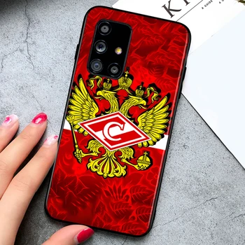 Nogomet Spartak Moskva za Samsung Galaxy A91 A81 A71 A72 A51 A52 UW A42 A41 A31 A32 A21 A12 A02S A11 Black Primeru Telefon