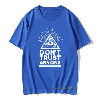 Redna moška T-Shirt, ki Ne Zaupajo Nikomur Illuminati Vse Vidi Oko 2019 Retro Tiskanja Tshirts Priložnostne Vrhovi Tees blagovne Znamke Vrhovi Tee