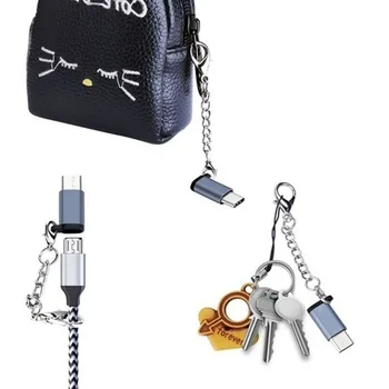 USB-C Mikro USB Adapter Anti-izgubil Keychain USB Tip-C, Da Pretvori Micro USB Priključek Z Paščka Za Mobilni Telefon, Tablični računalnik